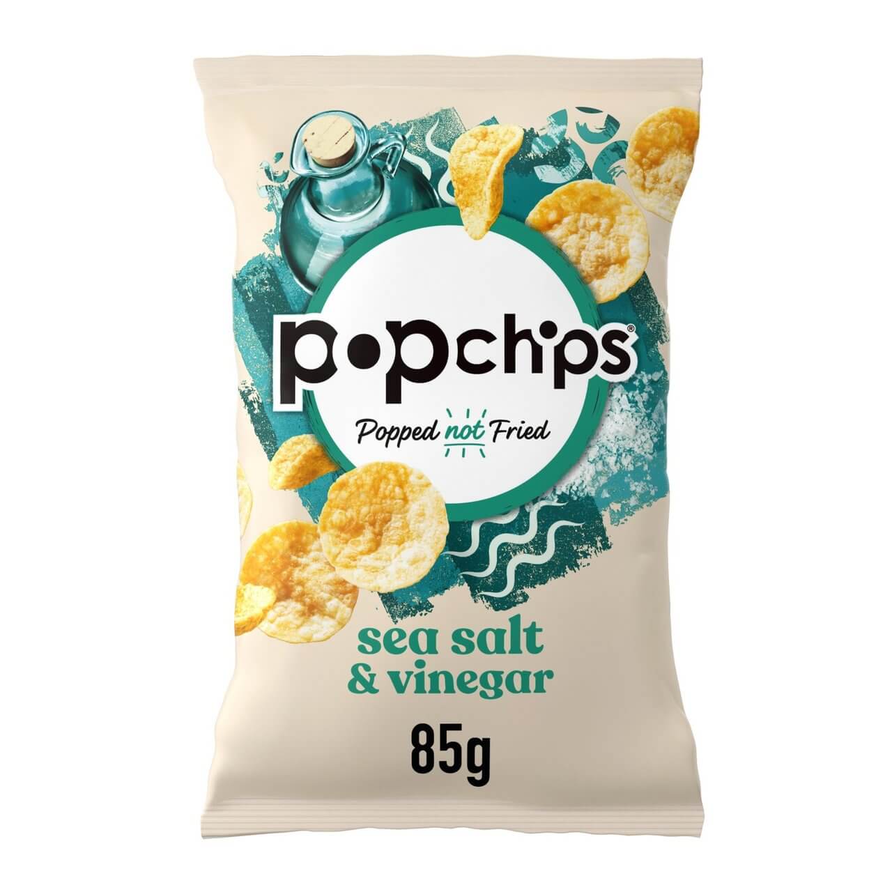 Popchips Sea Salt & Vinegar Popped Potato Chips 8 x 85g