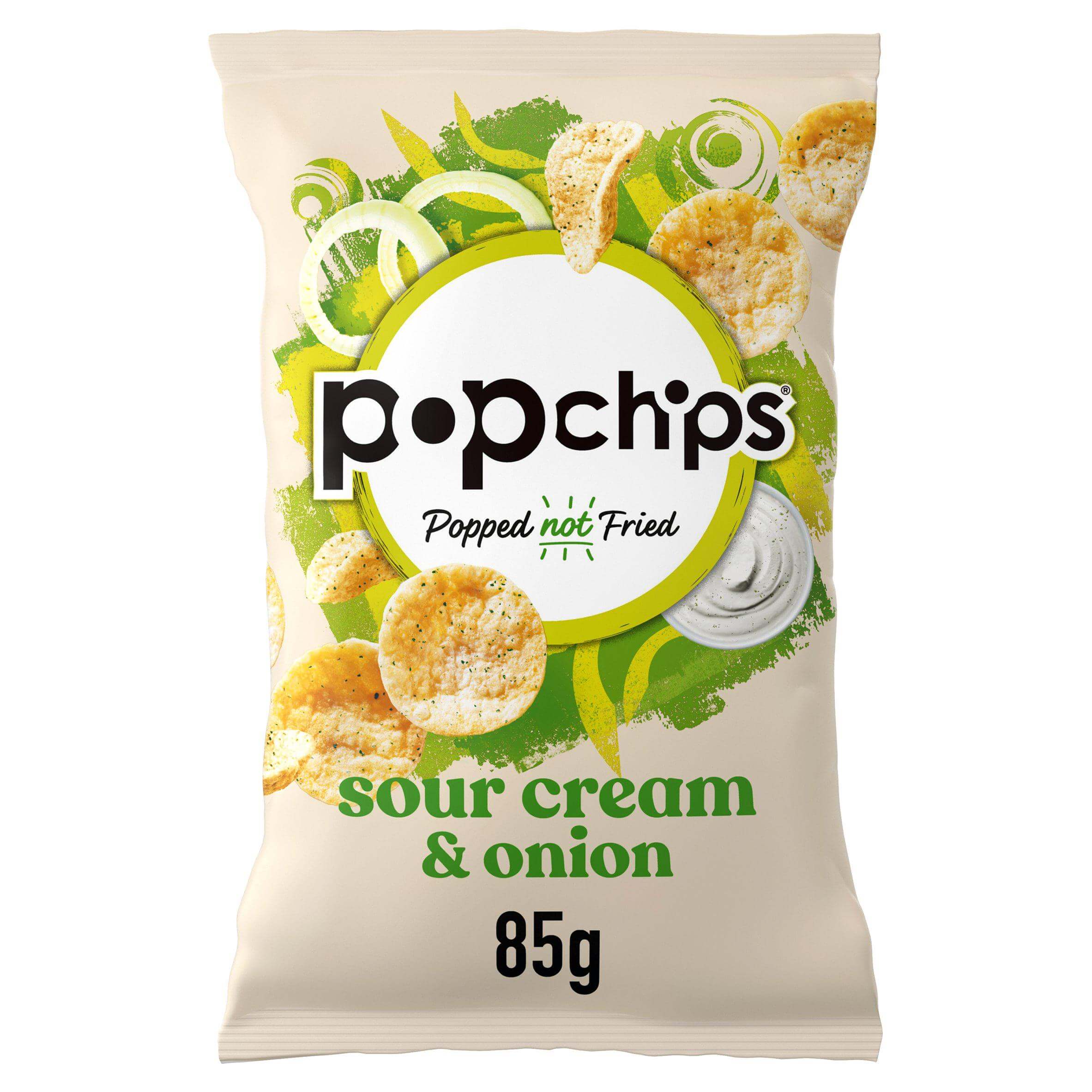 Popchips Sour Cream & Onion Popped Potato Chips 8 x 85g